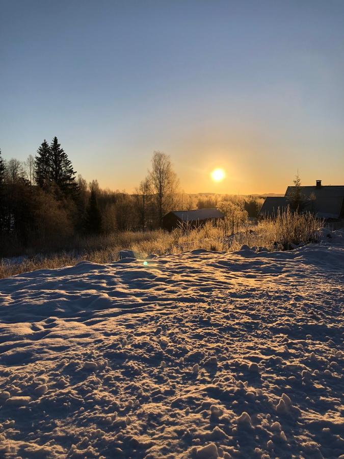 Mysig Timmerstuga Med Braskamin Naera Hovfjaellet Torsby Buitenkant foto